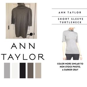 Classy Ann Taylor Short Sleeve Gray Turtleneck